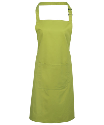 12 x Popular Bib Aprons with Pocket + Free Logo - Lime One size - Customisable Bundle