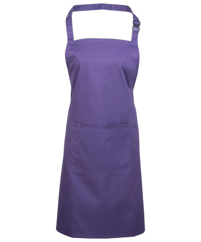 12 x Popular Bib Aprons with Pocket + Free Logo - Purple One size - Customisable Bundle