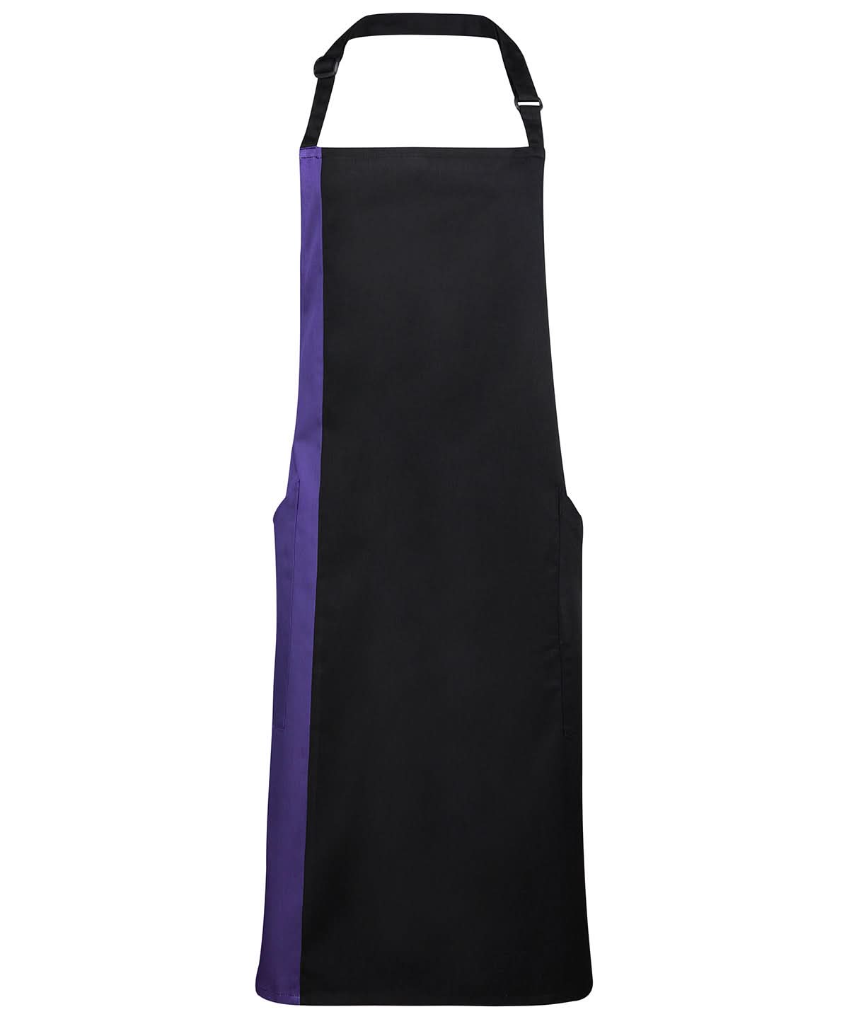 Premier Contrast bib apron PR162 - - Customisable Apron