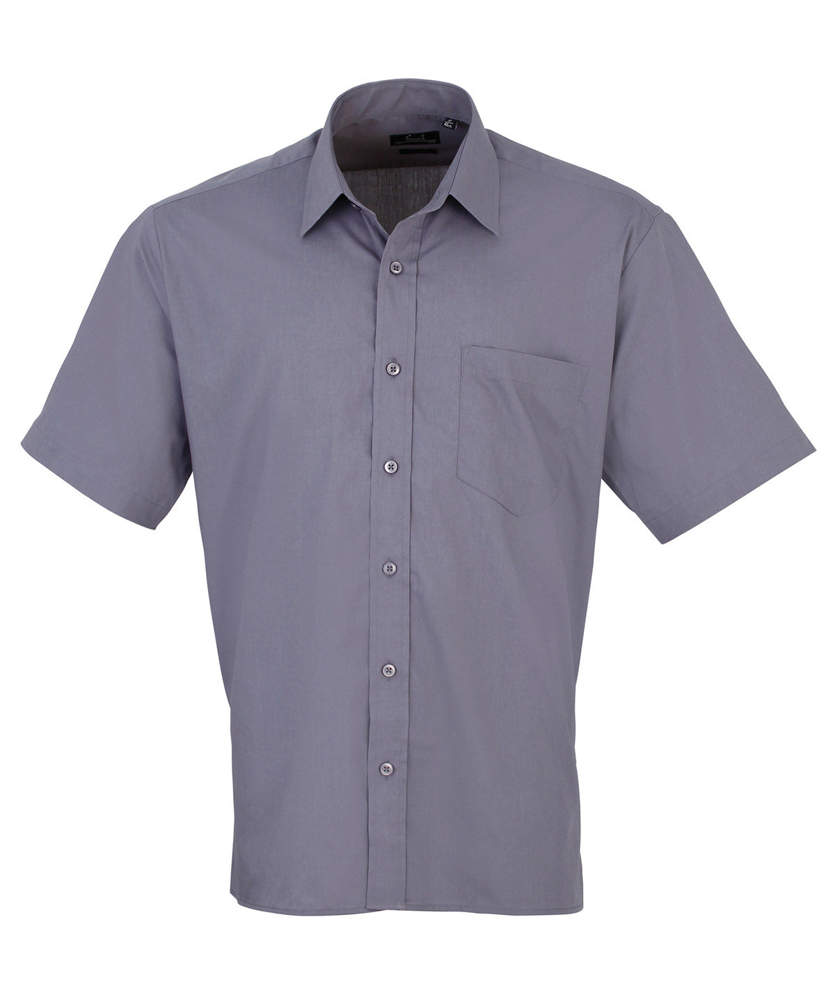 Short sleeve poplin shirt - PR202 - Steel* - Customisable Shirts