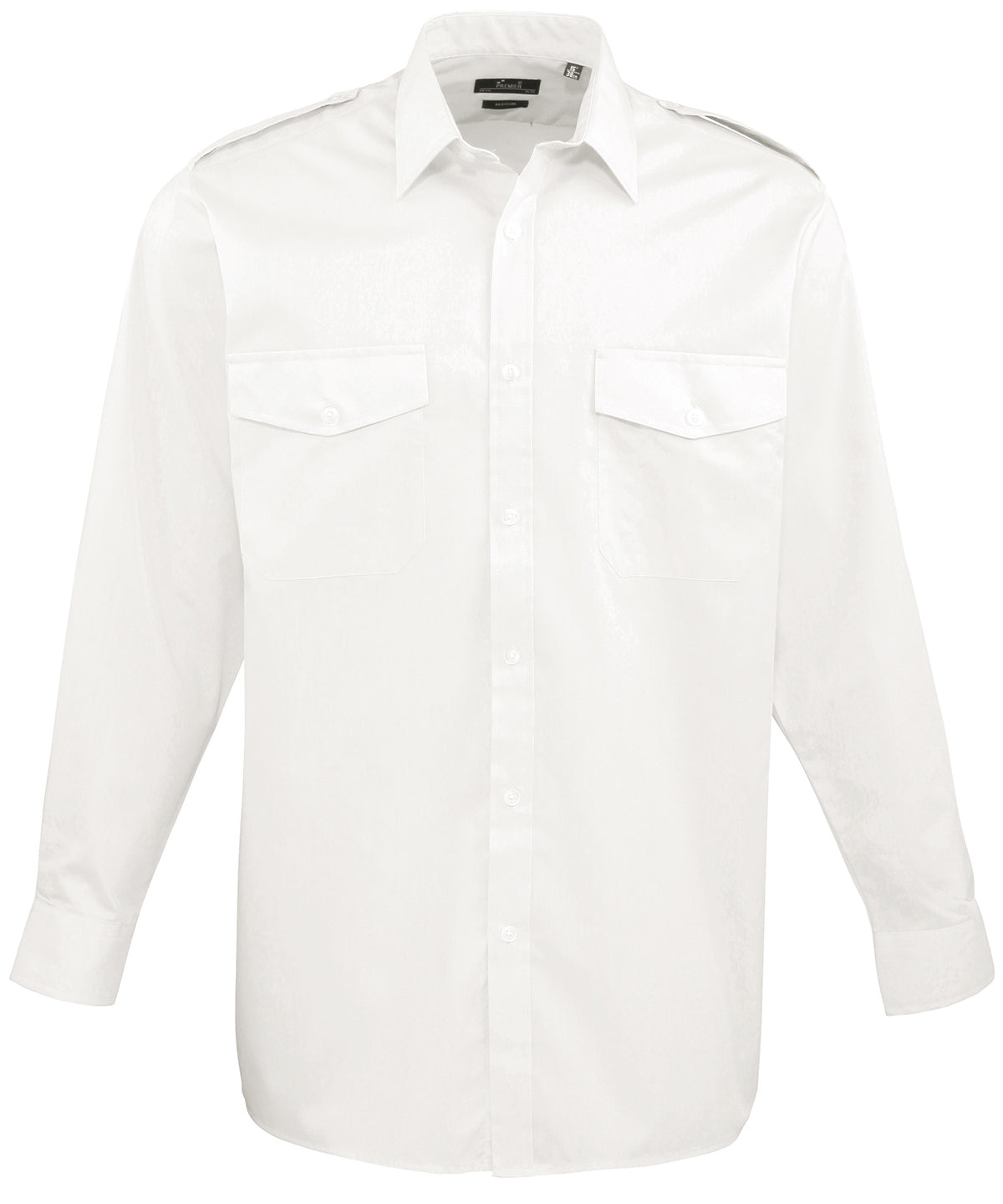 Long sleeve pilot shirt - PR210 - White - Customisable Shirts