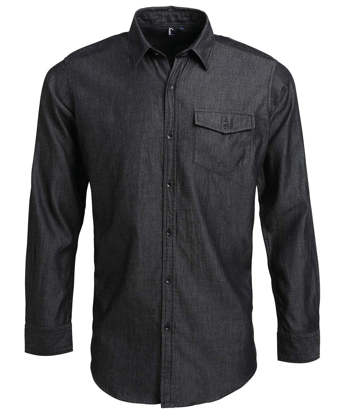 Jeans stitch denim shirt - PR222 - Black Denim - Customisable Shirts