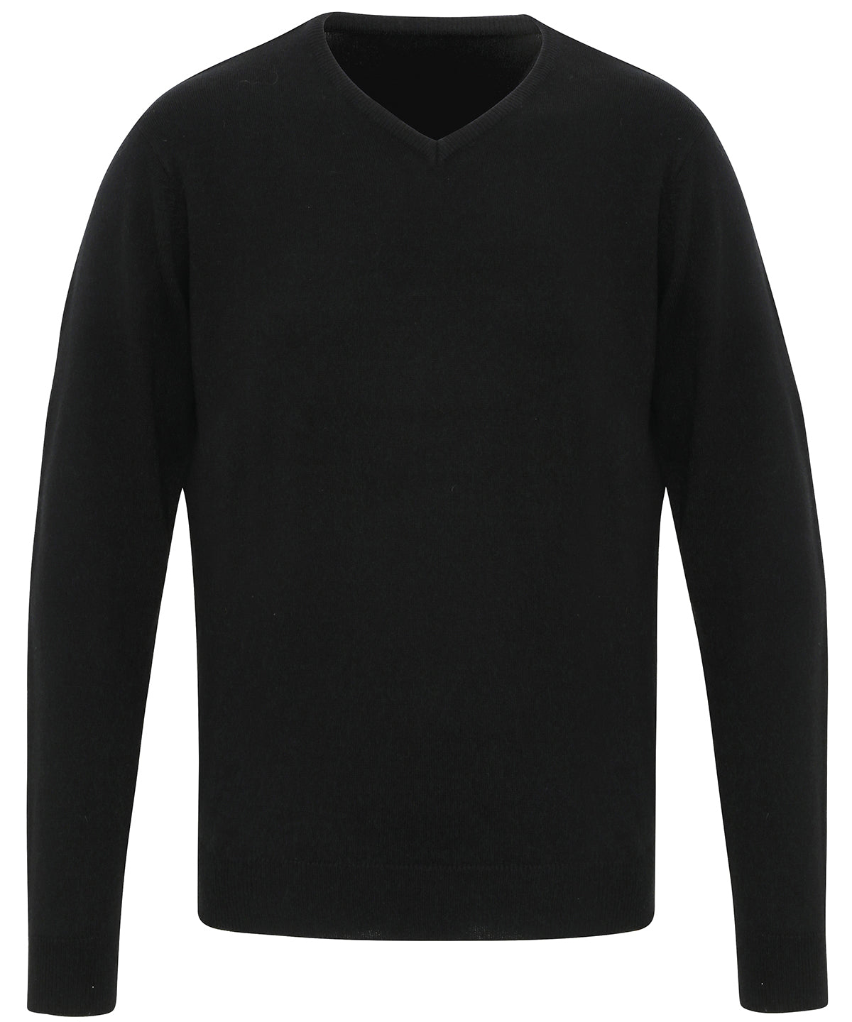 'Essential' acrylic v-neck sweater - PR400 - Black - Customisable Knitted Jumpers
