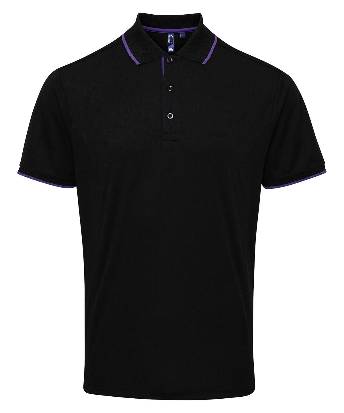 Contrast Coolchecker® polo - PR618 - Black Purple - Customisable Polos