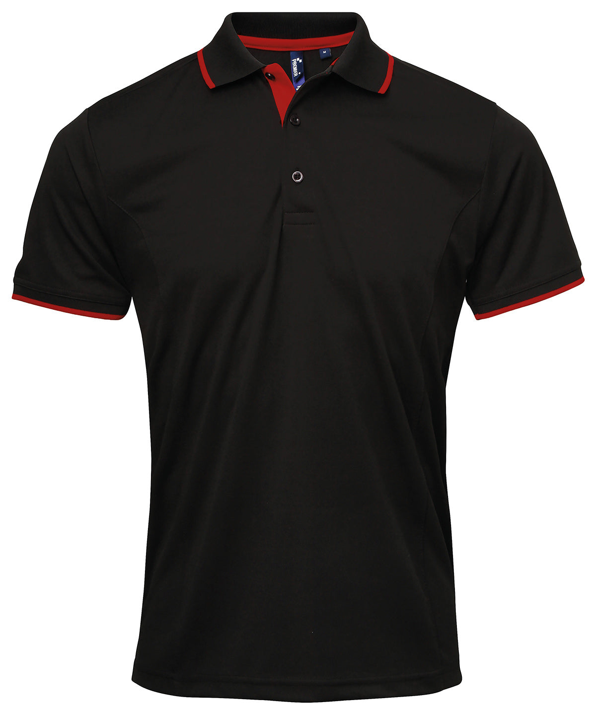 Contrast Coolchecker® polo - PR618 - Black Red - Customisable Polos