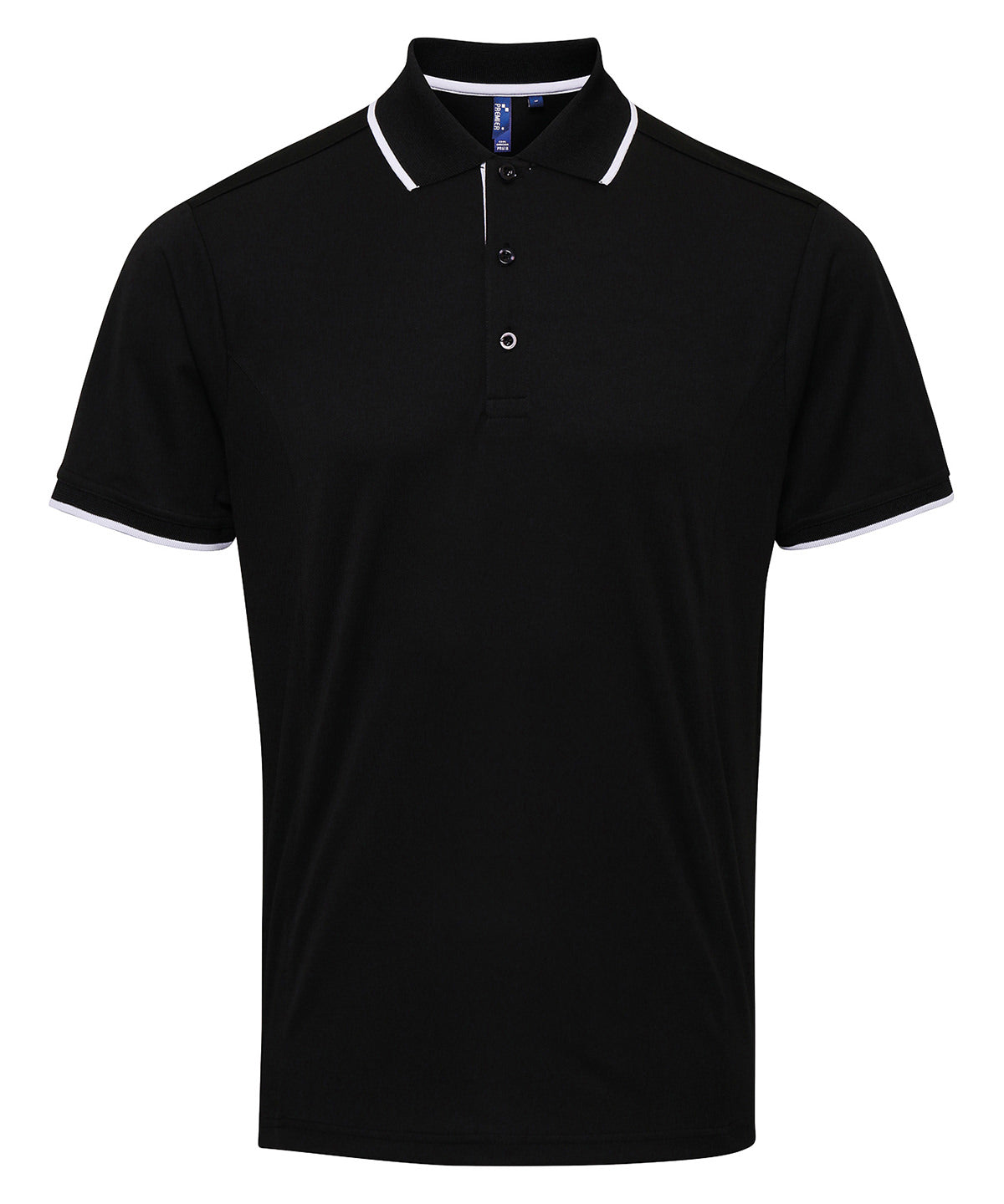 Contrast Coolchecker® polo - PR618 - Black White - Customisable Polos