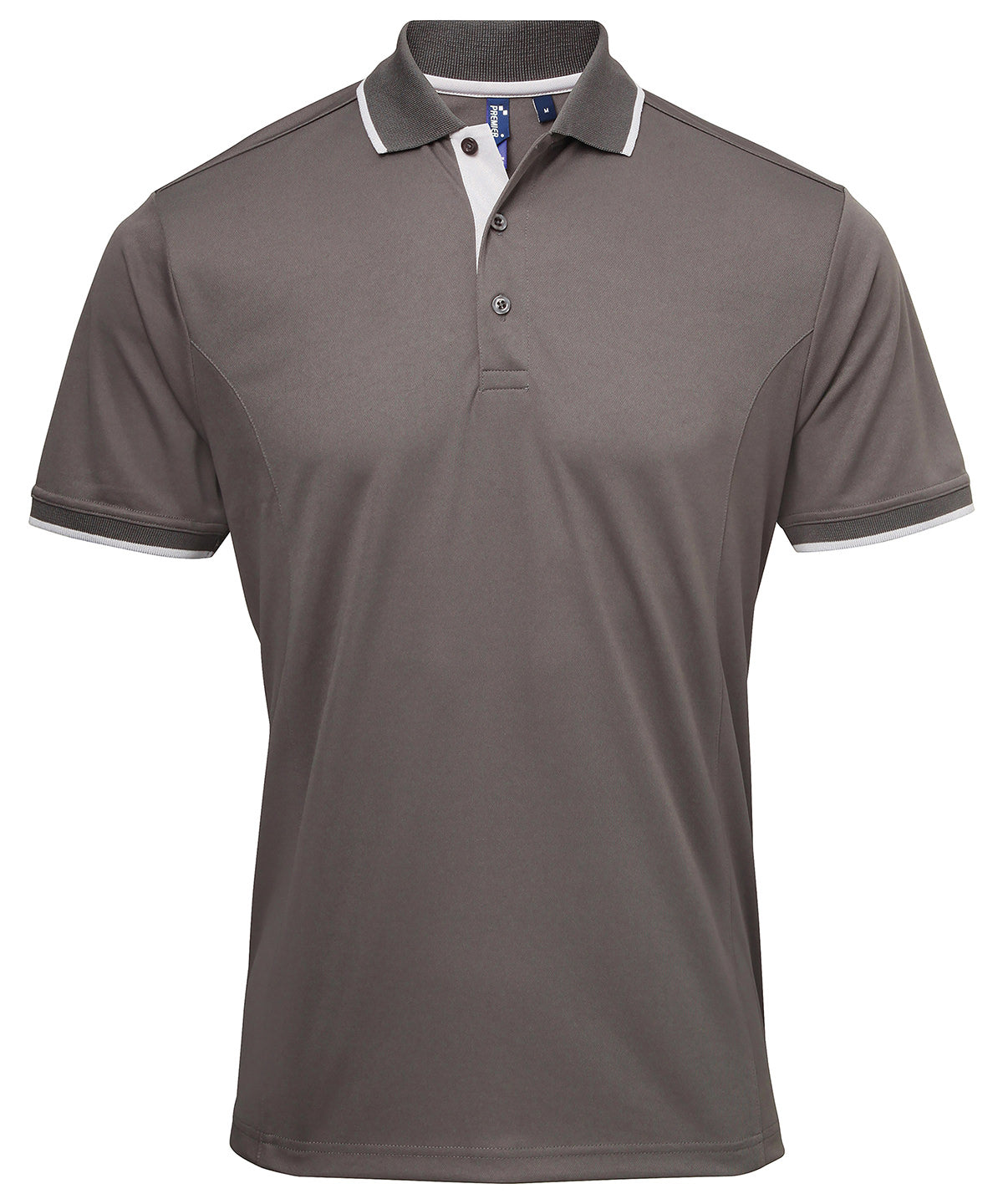 Contrast Coolchecker® polo - PR618 - Dark Grey Silver - Customisable Polos