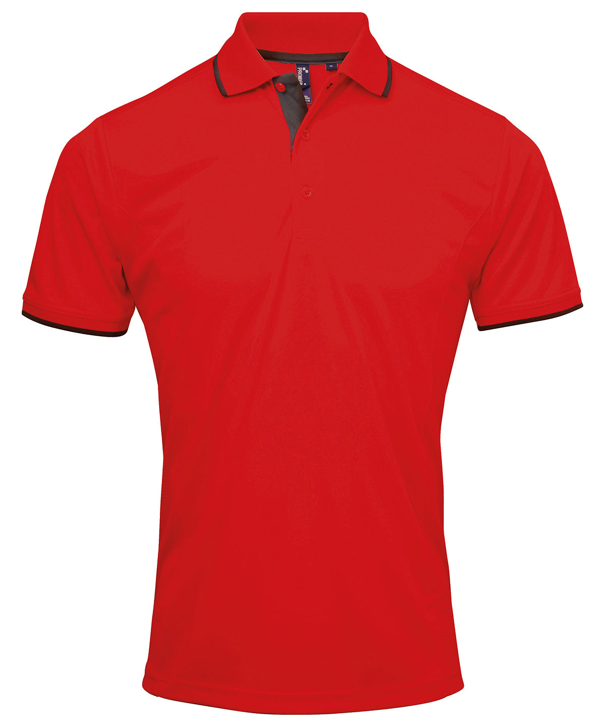 Contrast Coolchecker® polo - PR618 - Red Black - Customisable Polos