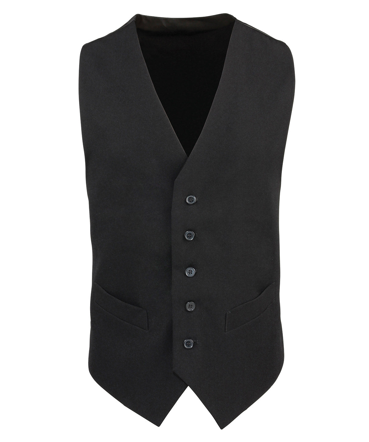 Black Lined Polyester Waistcoat - PR622 - Black XXS - Customisable Waistcoat