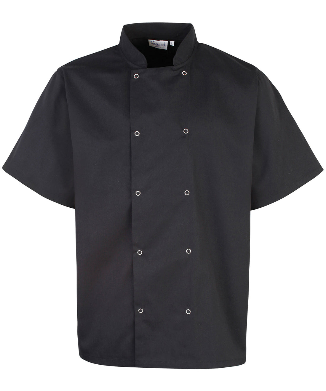Studded front short sleeve chef&