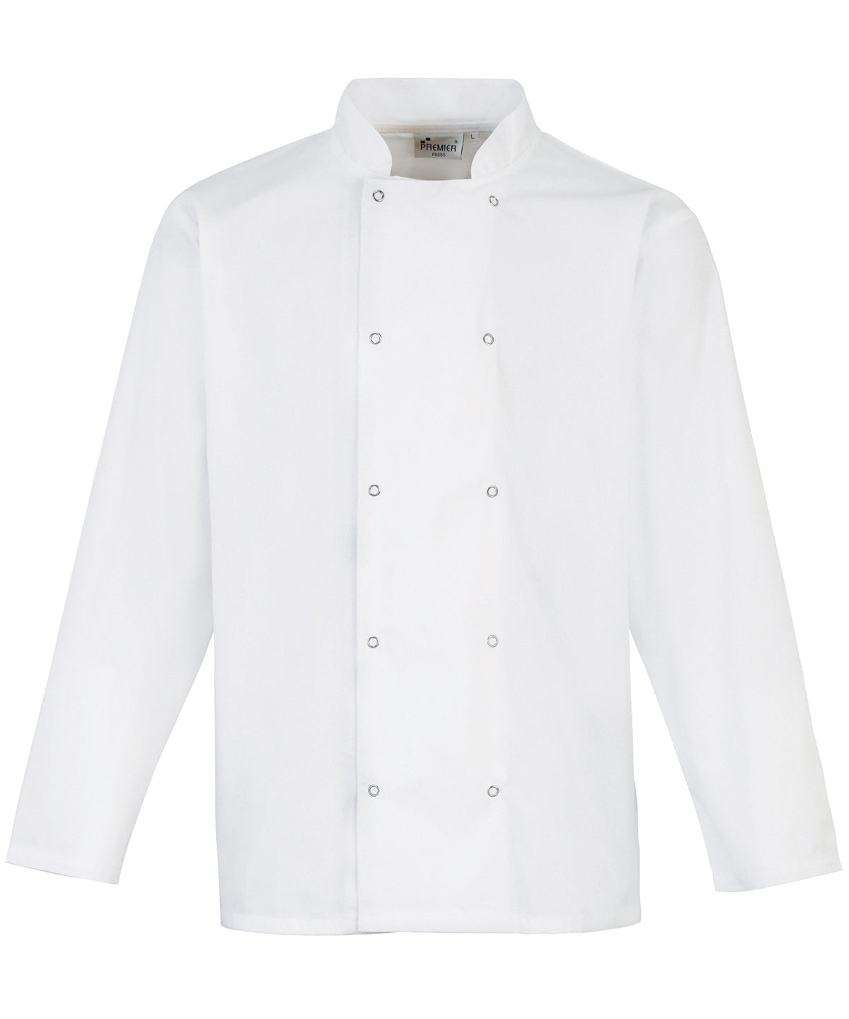 Studded front long sleeve chef&
