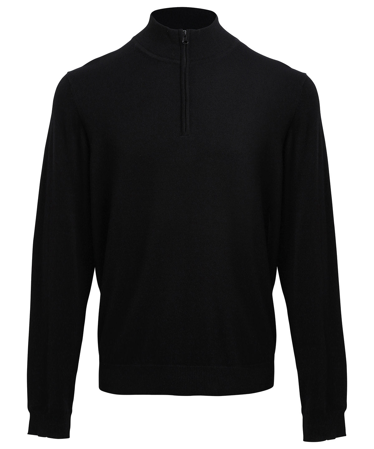 ¼ zip knitted sweater - PR695 - Black - Customisable Knitted Jumpers