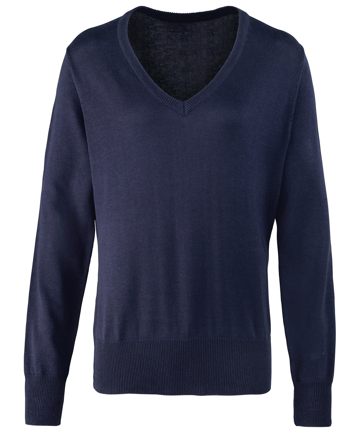 Premier Womens V-neck Knitted Sweater PR696 - Navy - Customisable Sweatshirts
