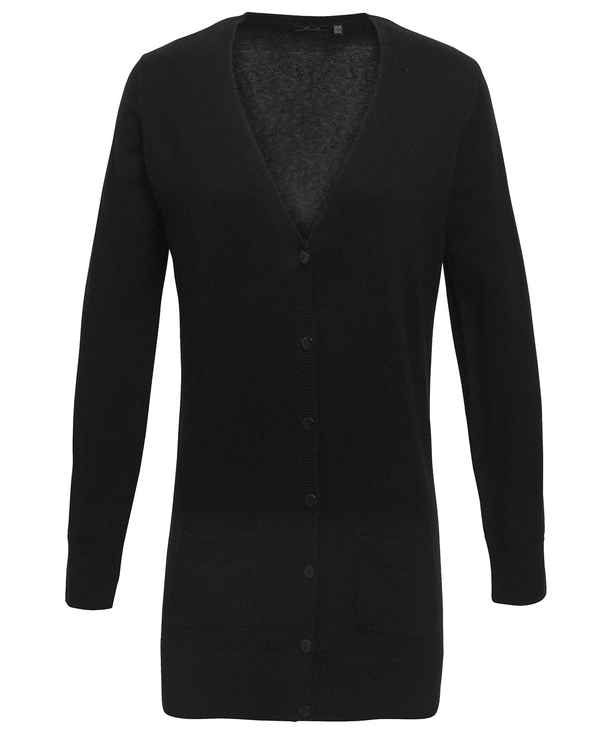 Women's longline knitted cardigan - PR698 - Black - Customisable Cardigans