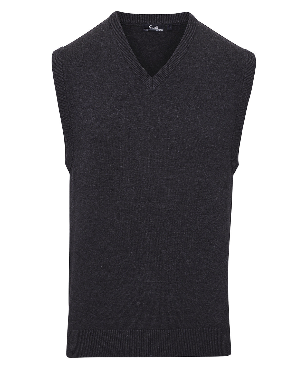 Sleeveless knitted sweater - PR699 - Charcoal - Customisable Knitted Jumpers