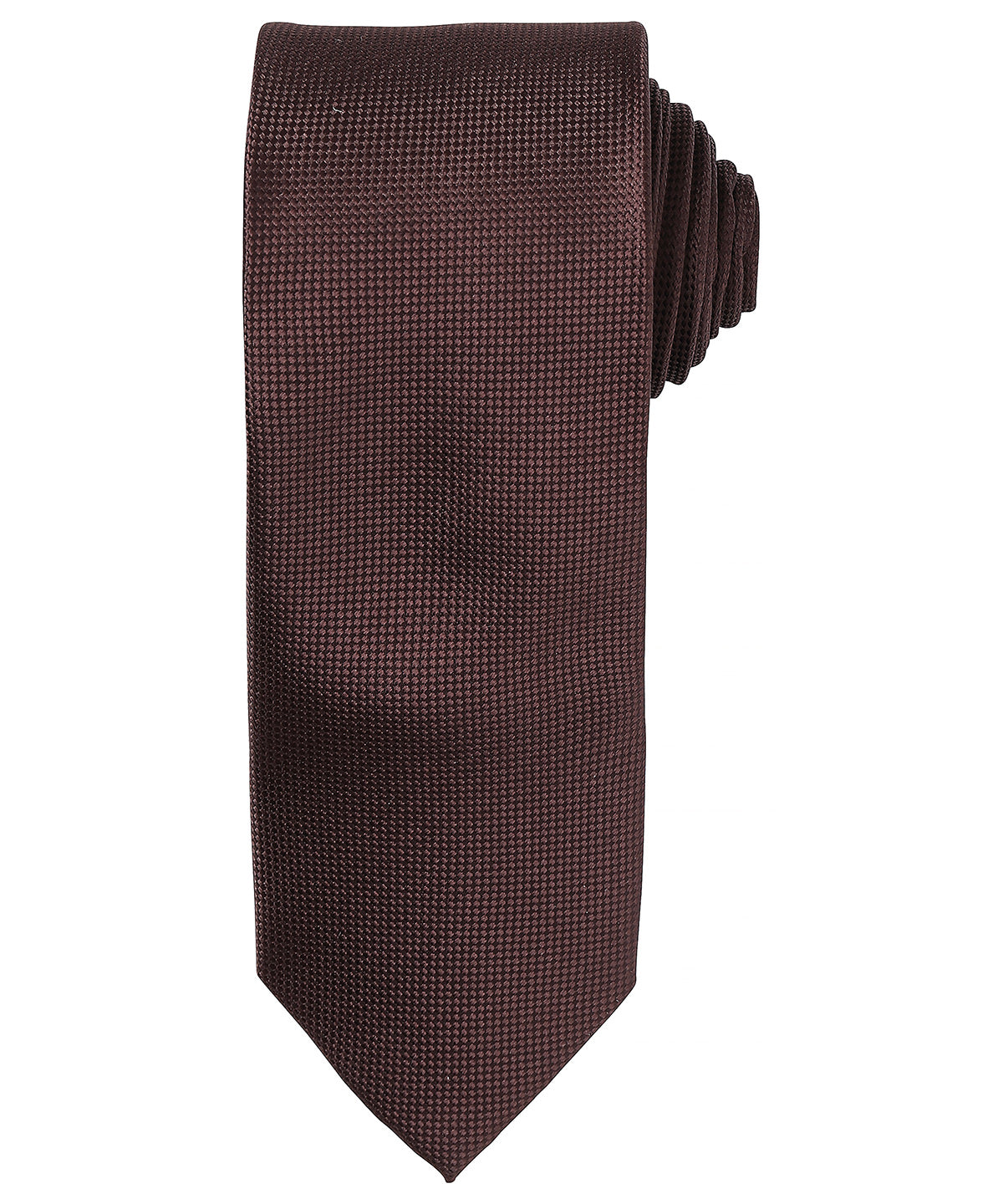 Micro waffle tie - PR780 - Brown One size - Customisable Ties