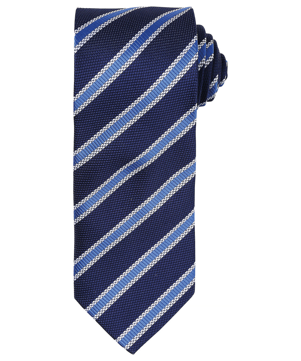 Waffle stripe tie - PR783 - Navy Royal One size - Customisable Ties