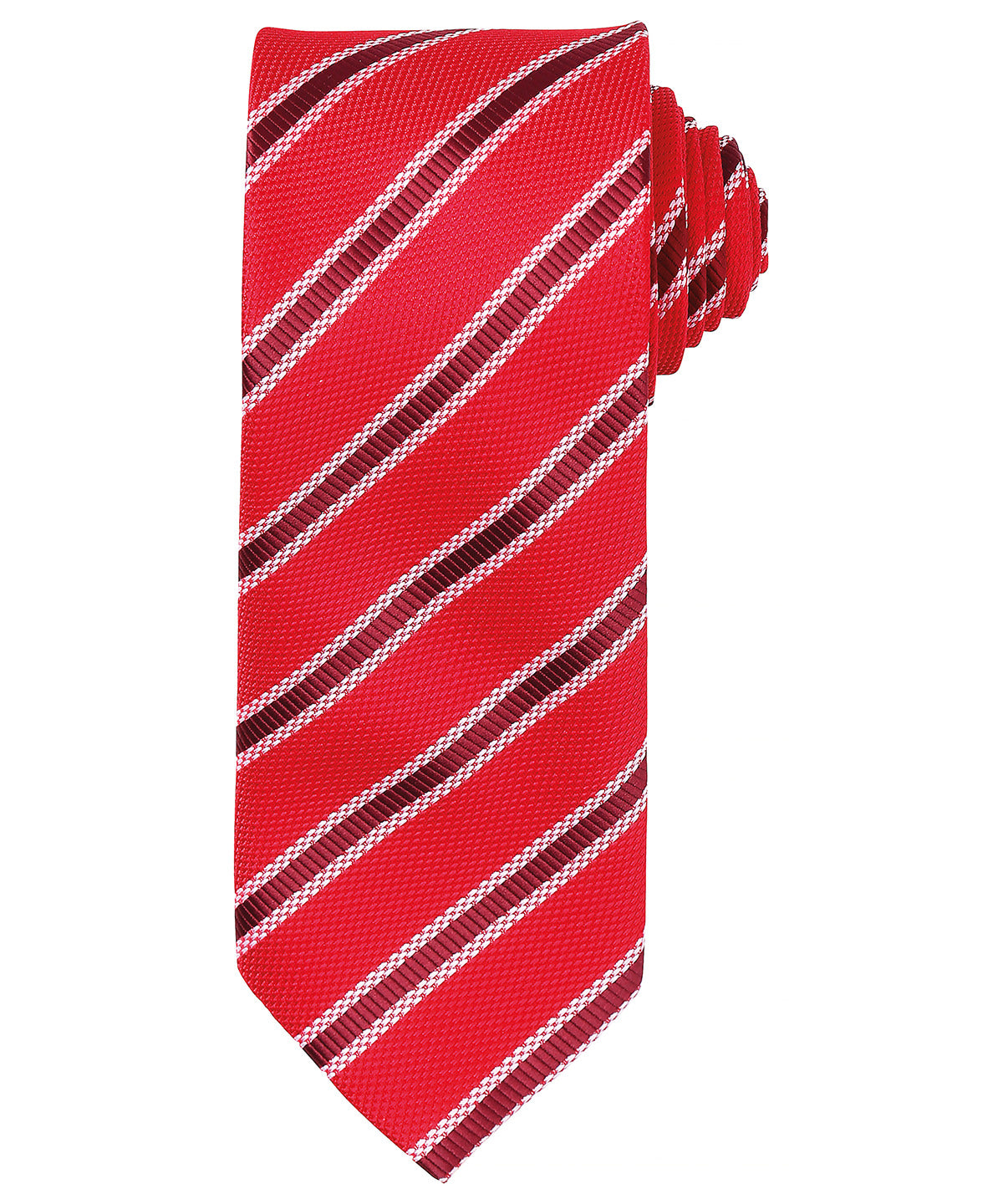 Waffle stripe tie - PR783 - Red Burgundy One size - Customisable Ties