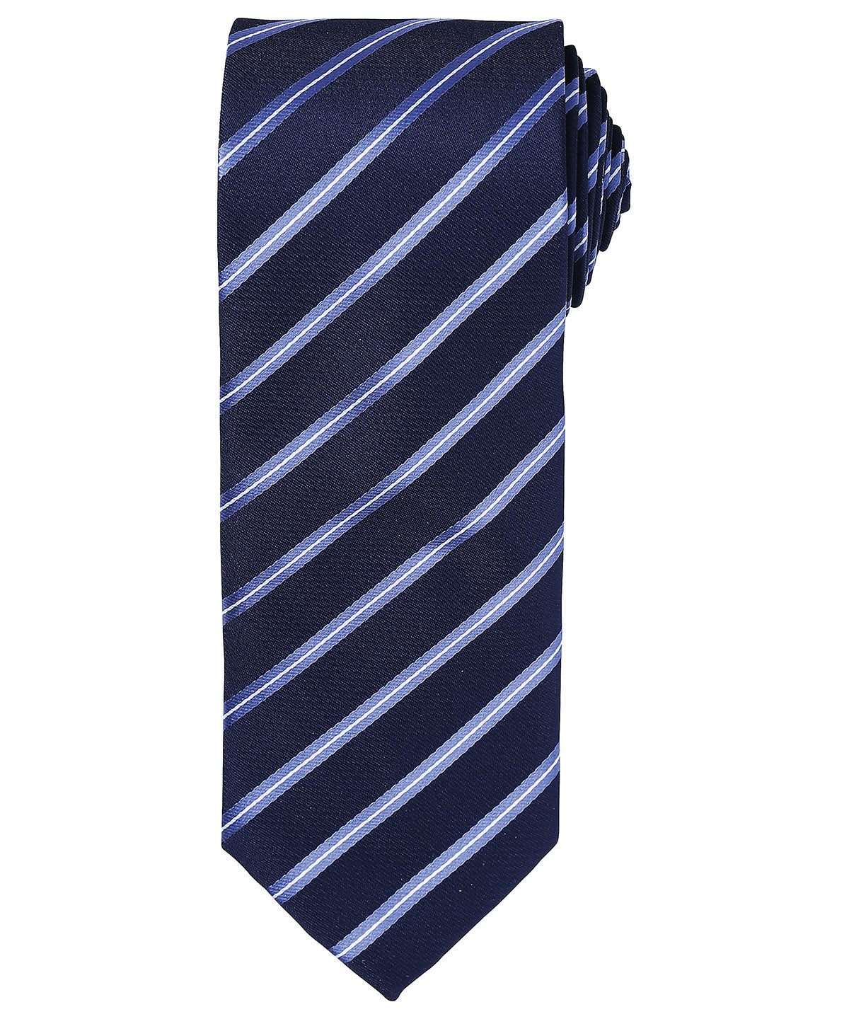 Sports stripe tie - PR784 - Navy Royal One size - Customisable Ties