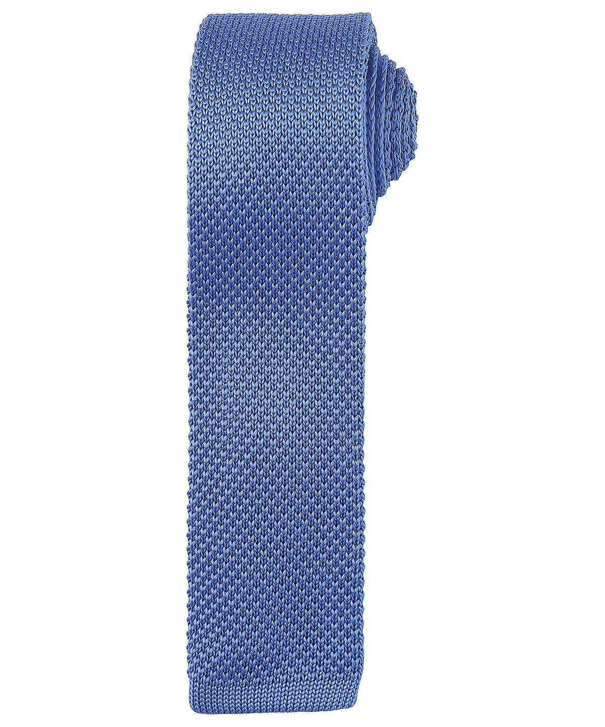 Slim knitted tie - PR789 - Mid Blue One size - Customisable Ties