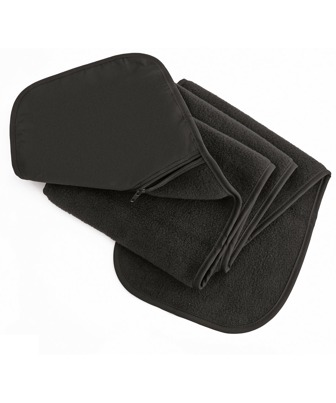 Polartherm™ fleece scarf with zip pocket - R100A - Black One size - Customisable Scarves