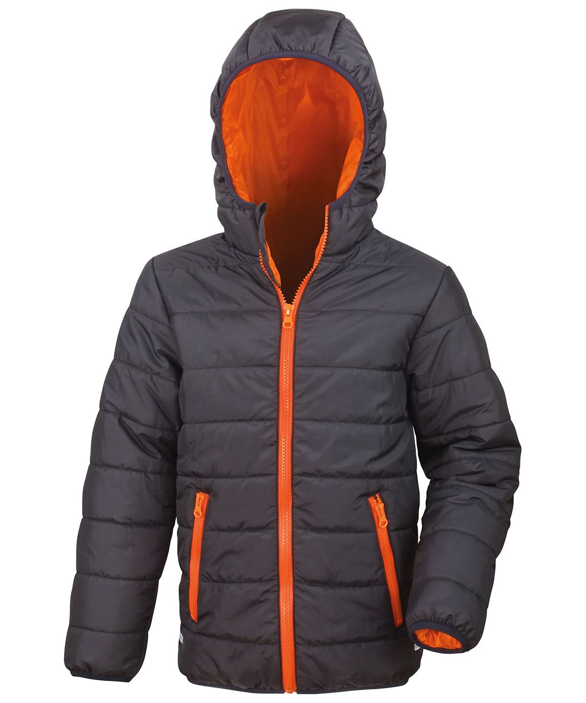 Result Core Core junior soft padded jacket R233J - Black Orange - Customisable Jacket