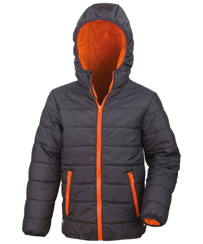 Result Core Core junior soft padded jacket R233J - Black Orange - Customisable Jacket