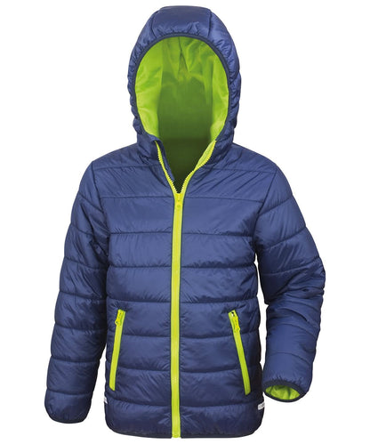 Result Core Core junior soft padded jacket R233J - Navy Lime - Customisable Jacket