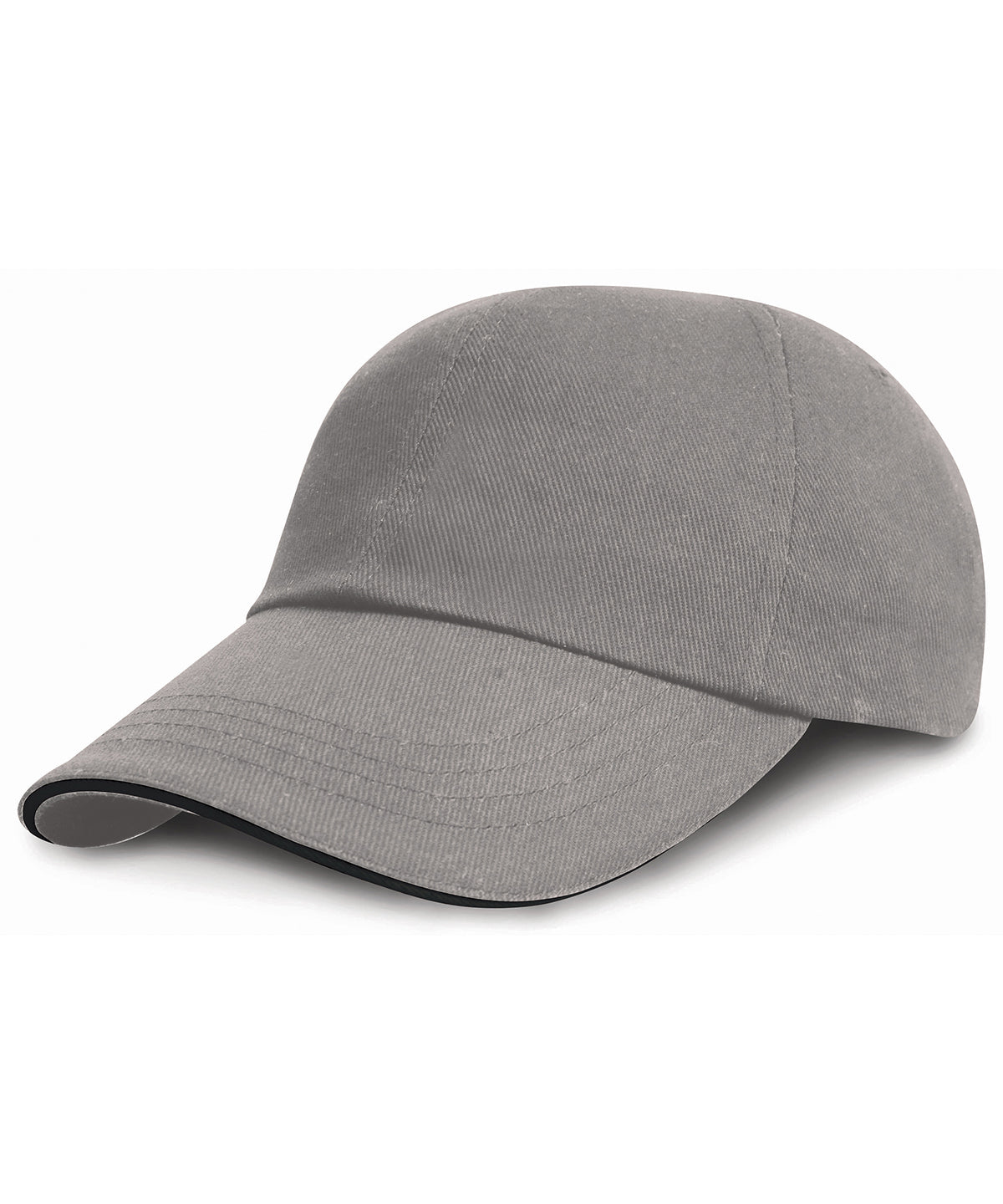Result LowProfile SandwichPeak Brush Cap - RC24P - Grey Black O S - Customisable Caps