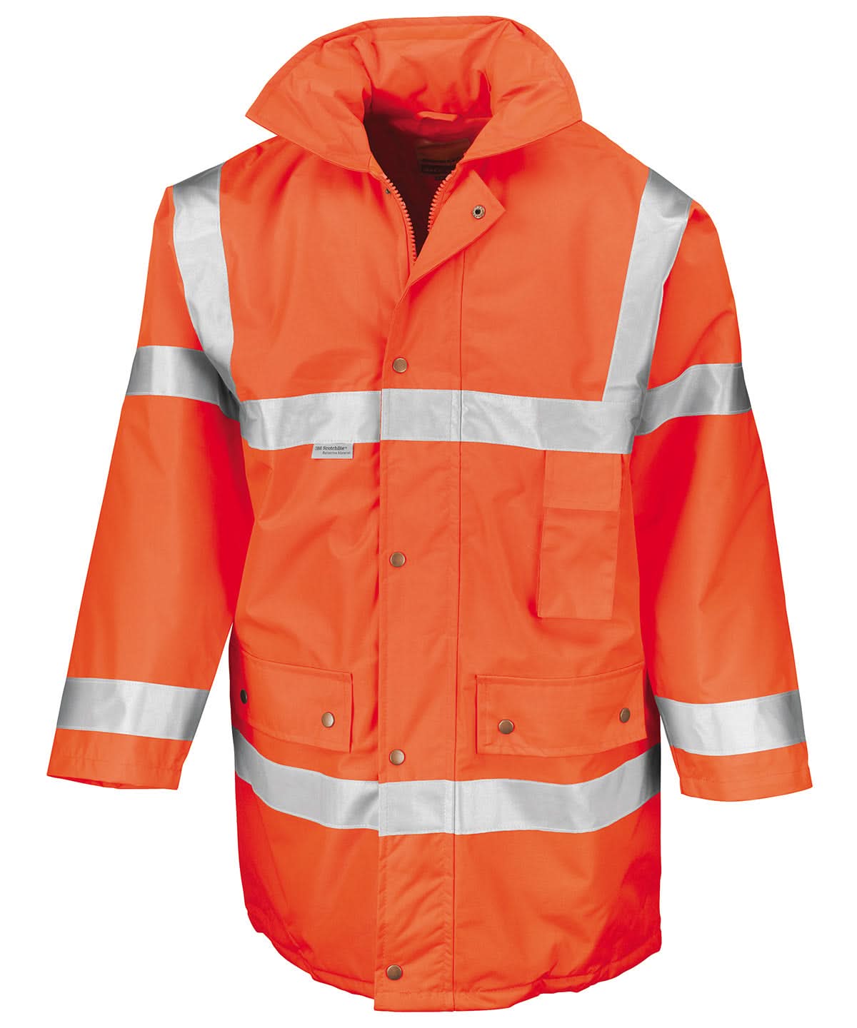 Result Safeguard N ISO 20471 Safety jacket RE18A - Fluorescent Orange - Customisable Jacket