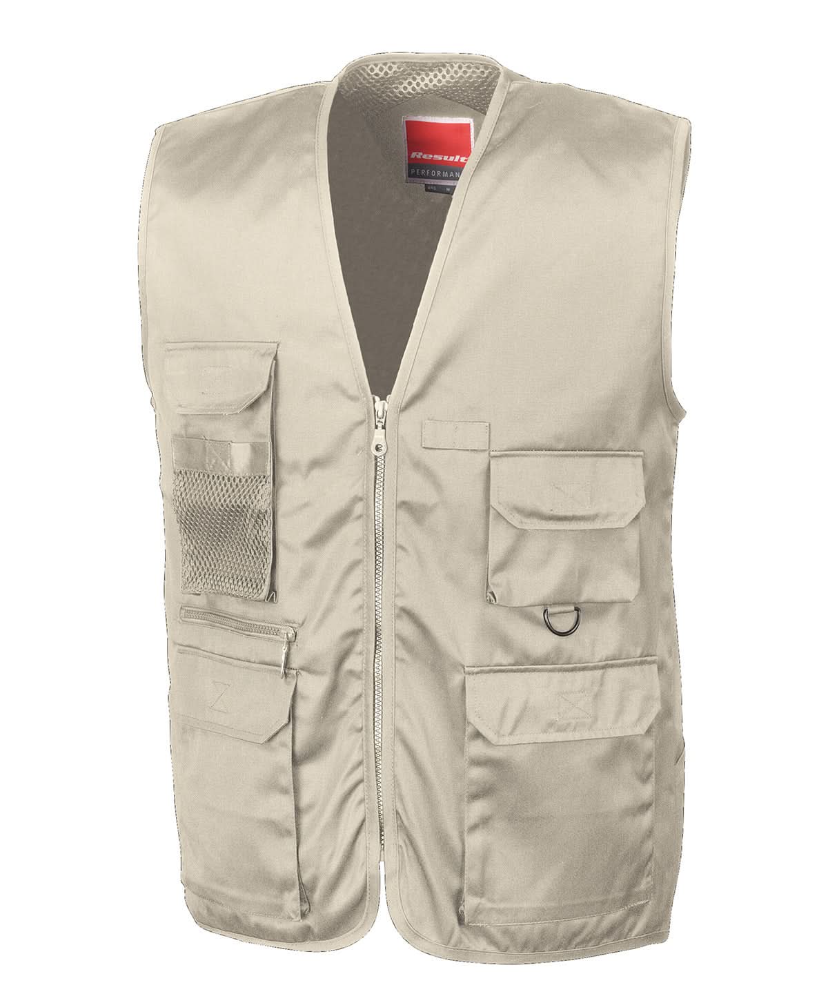 Result Workguard Adventure safari waistcoat RE45A - Camel - Customisable Bodywarmers