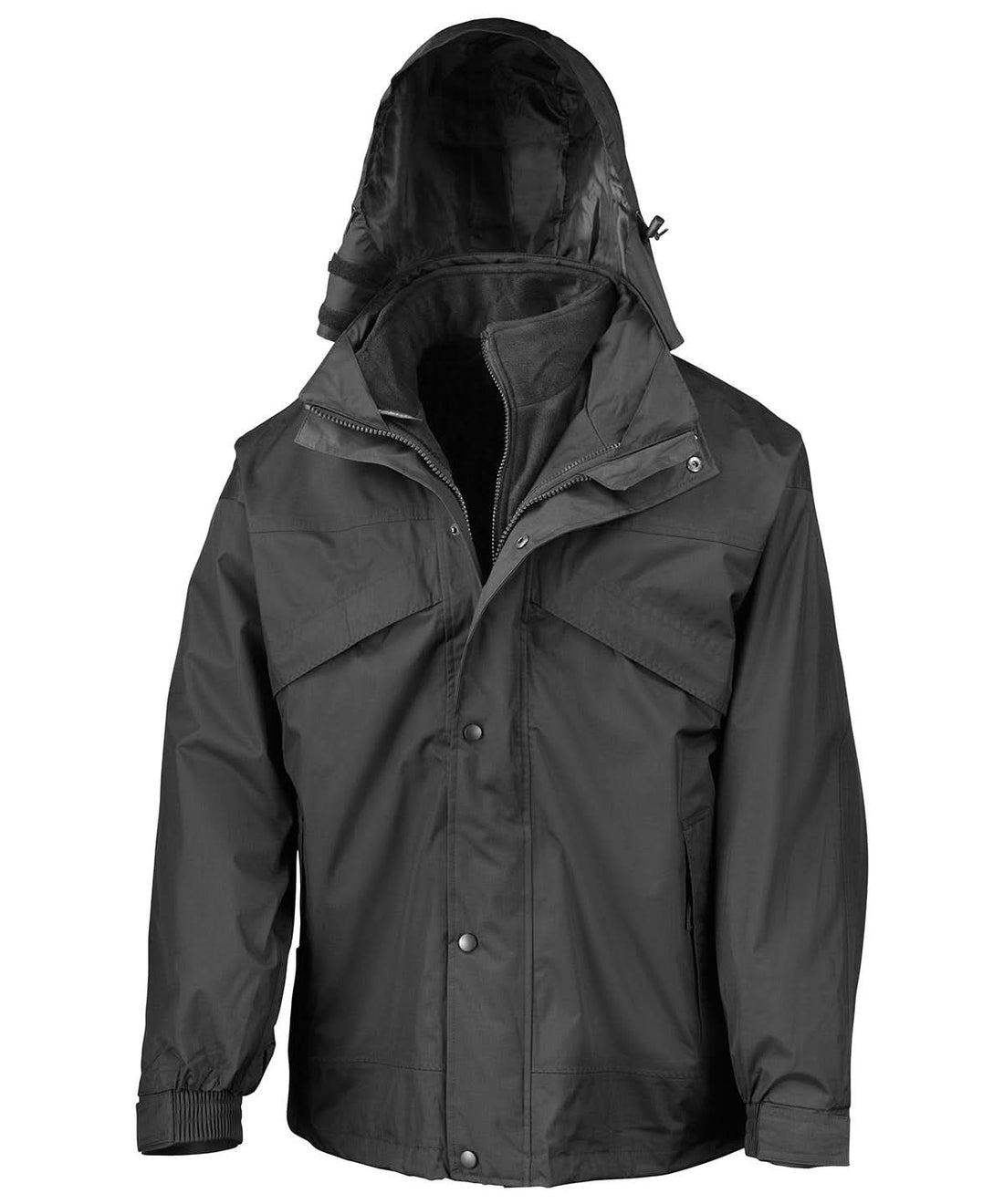 Result 3 in 1 zip and clip jacket RE68A - Black Black - Customisable Jacket