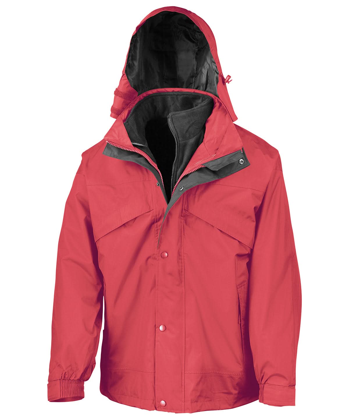 Result 3 in 1 zip and clip jacket RE68A - Red Black - Customisable Jacket