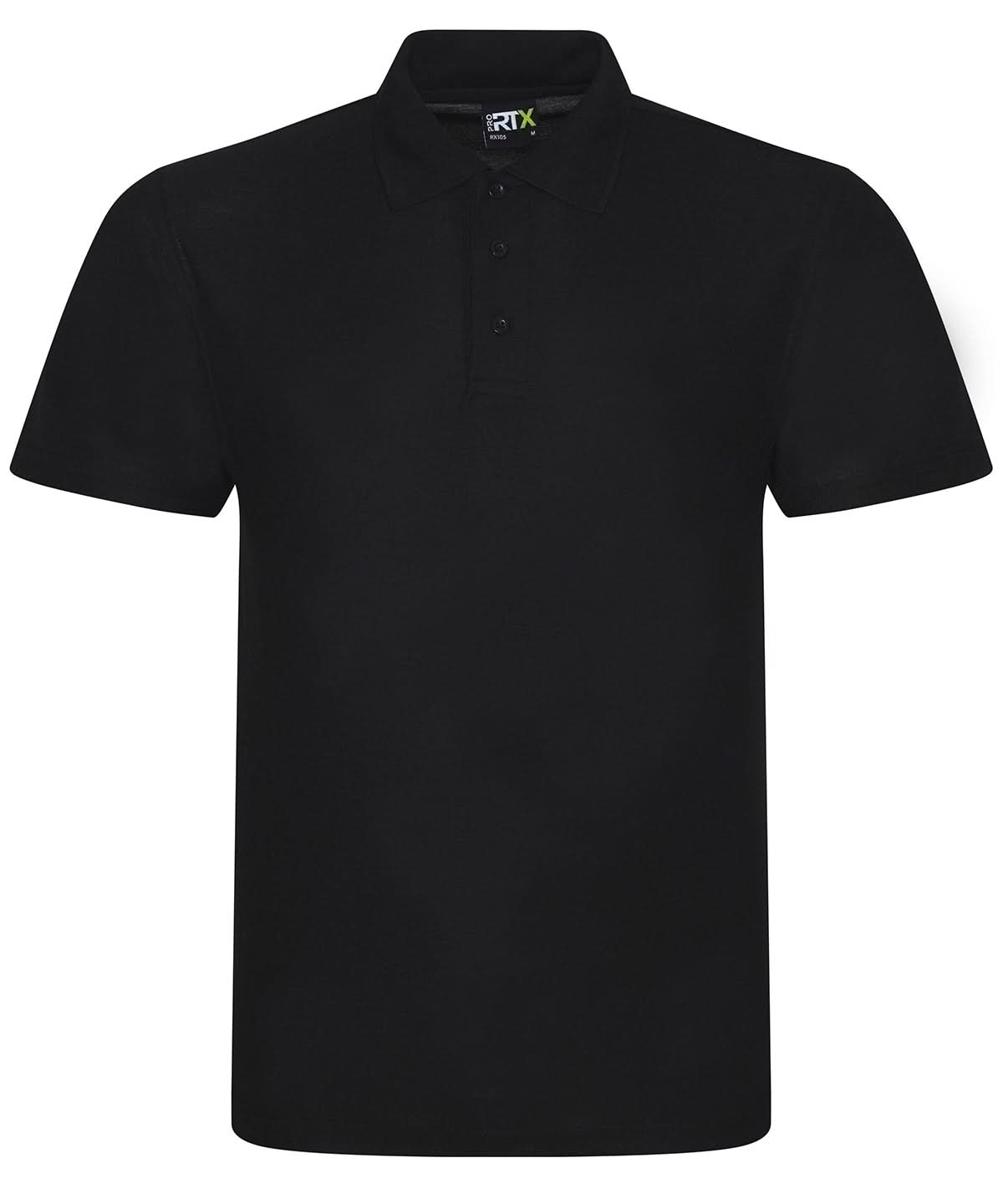 ProRTX Pro polyester polo RX105 - Black - Customisable Polos
