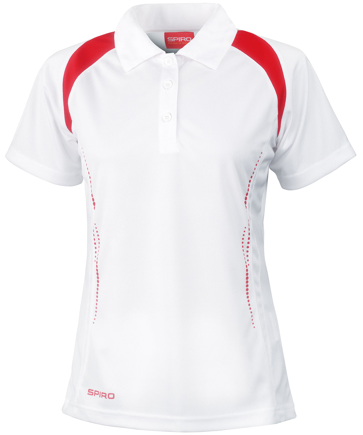 Ladies Team Spirit Polo Shirt - S177F - White Red - Customisable Polo Shirts