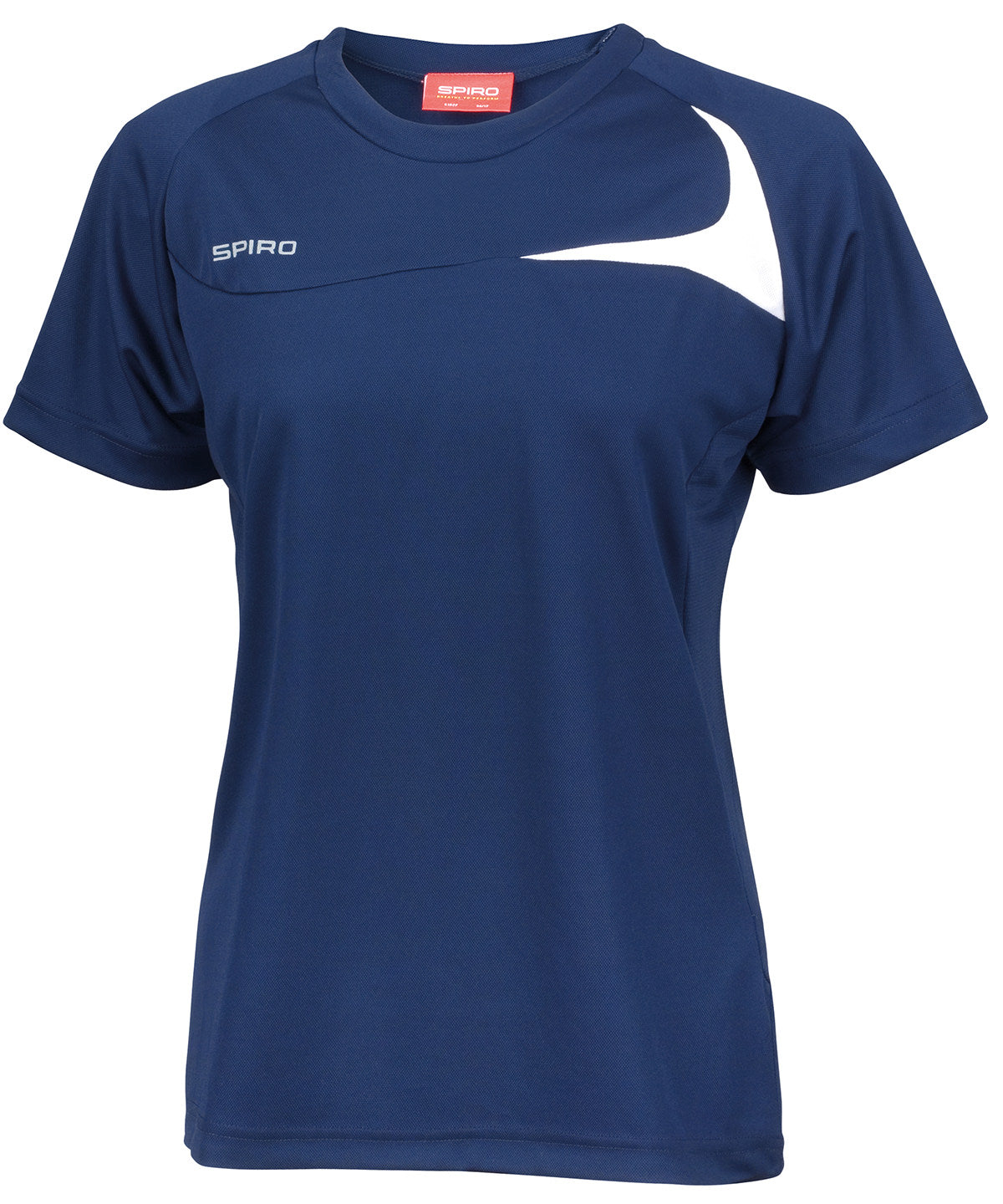 Women's Spiro dash training shirt - S182F - Navy White - Customisable T-Shirts