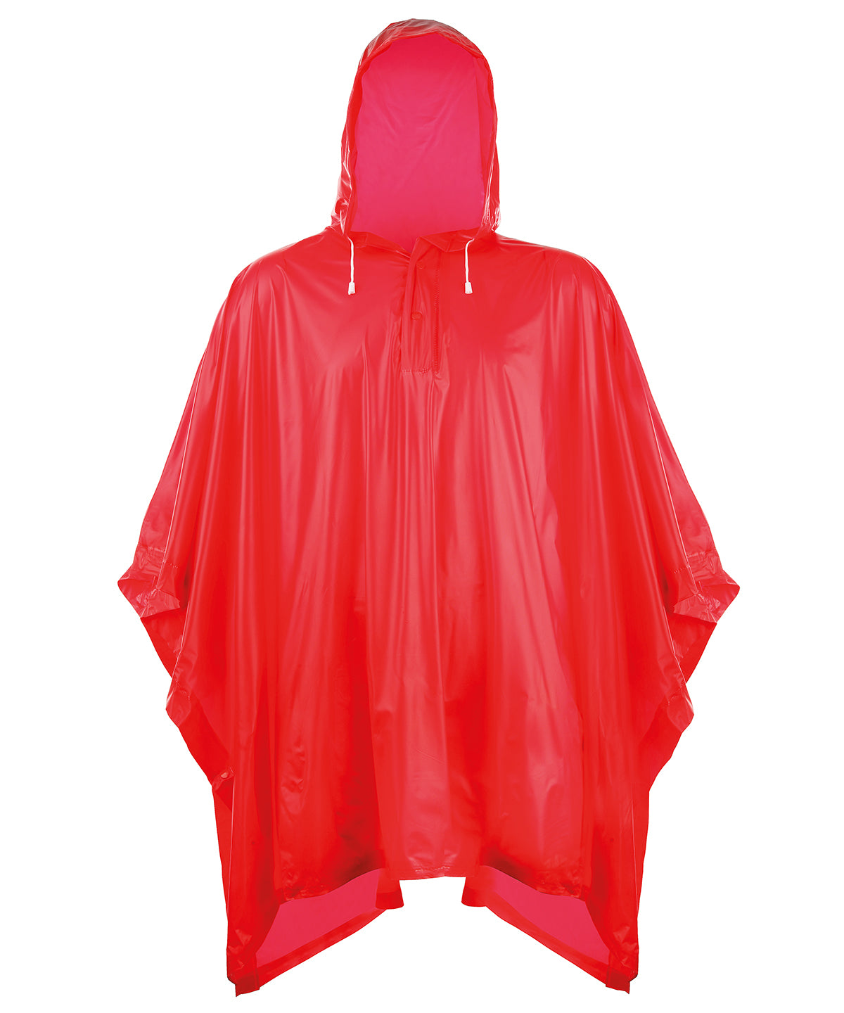 Plastic poncho - SC010 - Red One size - Customisable Ponchos