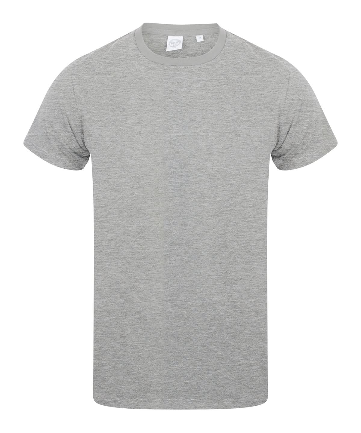SF Mens feel good stretch t shirt 121 SF121 - Heather Grey - Customisable T-Shirt
