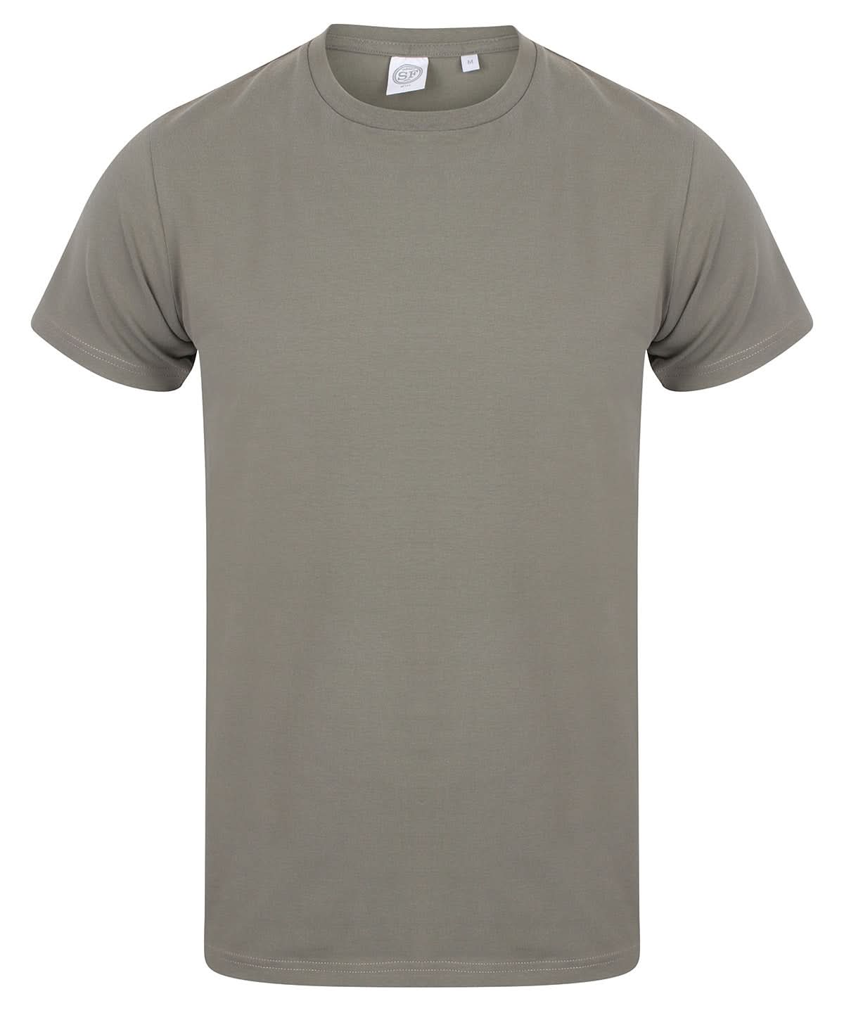SF Mens feel good stretch t shirt 121 SF121 - Khaki - Customisable T-Shirt