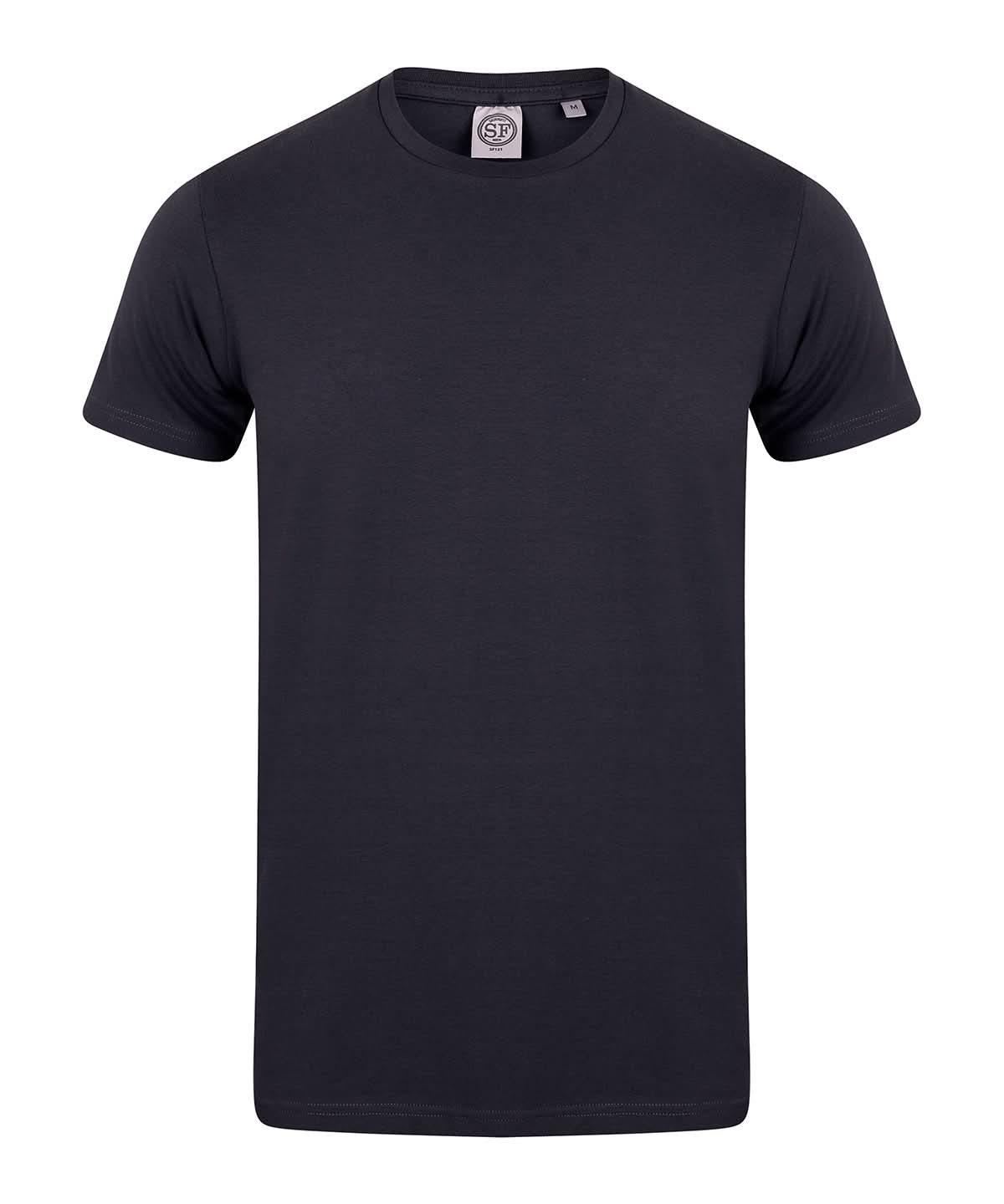 SF Mens feel good stretch t shirt 121 SF121 - Navy - Customisable T-Shirt