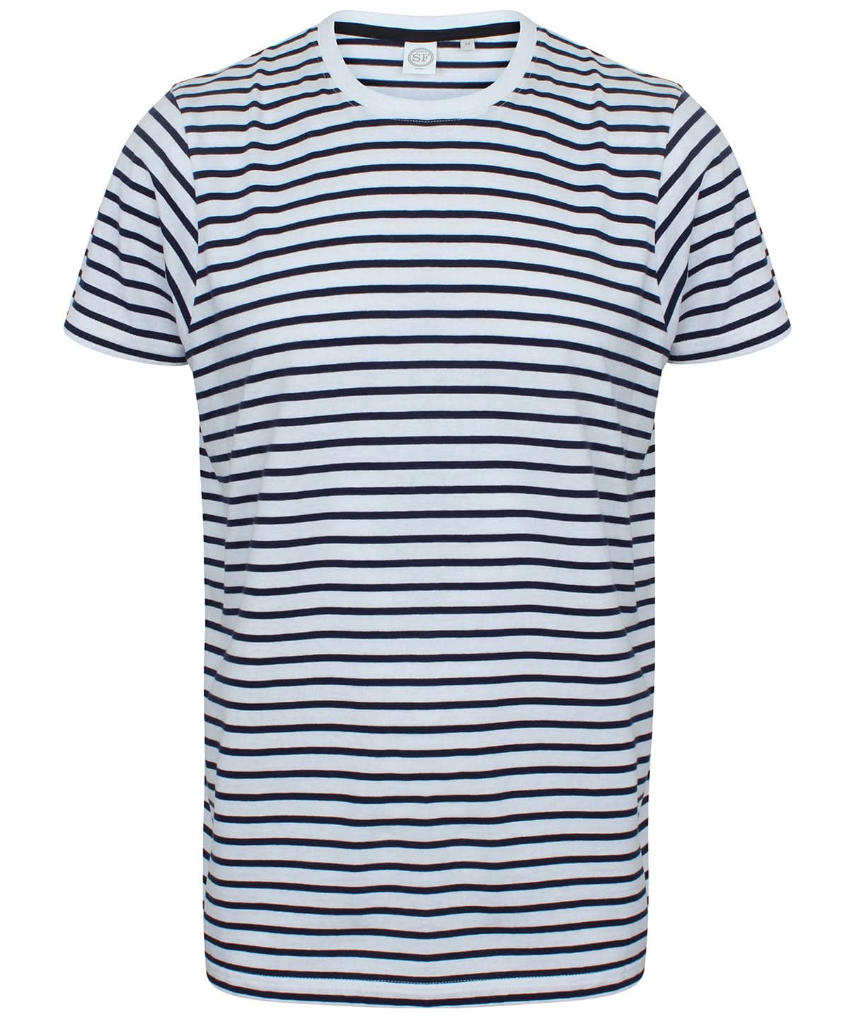 SF Unisex striped T 202 SF202 - White Oxford Navy - Customisable T-Shirt