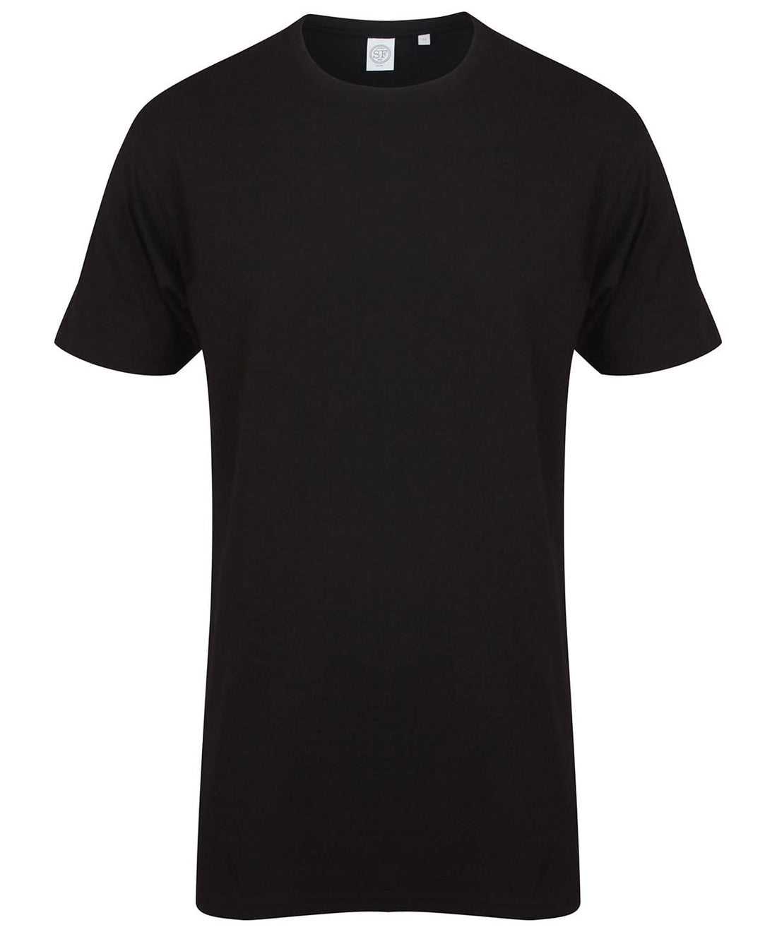 SF Longline t shirt with dipped hem 258 SF258 - Black - Customisable T-Shirt