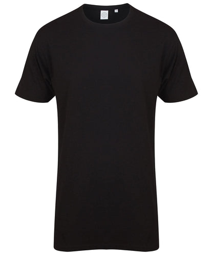 SF Longline t shirt with dipped hem 258 SF258 - Black - Customisable T-Shirt