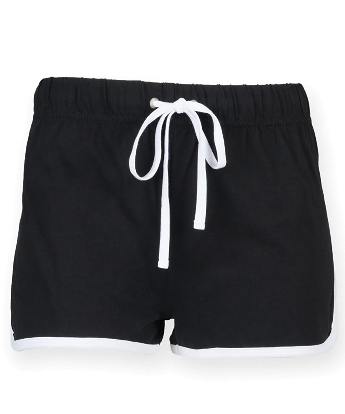 SF Womens retro shorts SK069 - Black White - Customisable Shorts