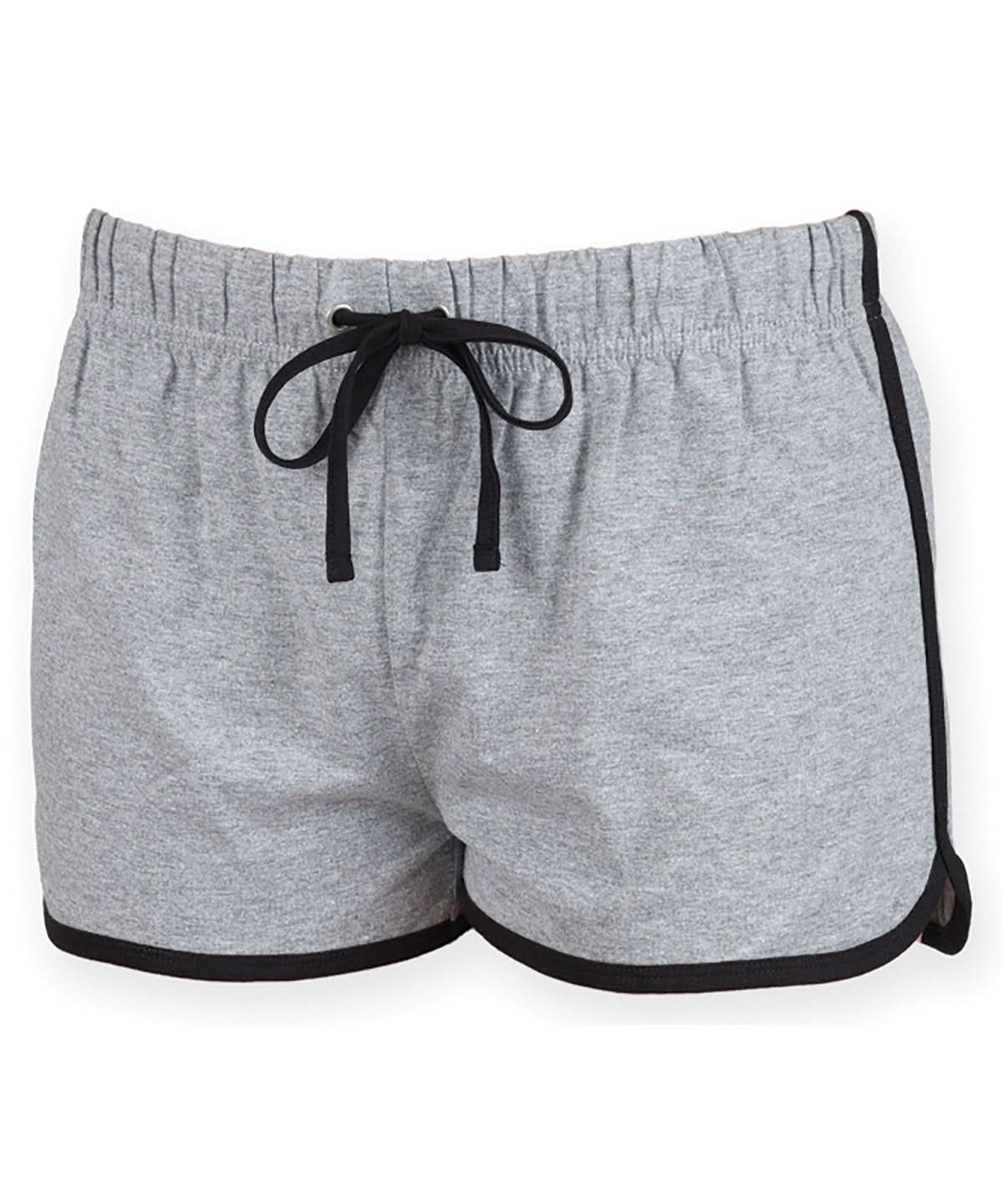 SF Womens retro shorts SK069 - Heather Grey Black - Customisable Shorts