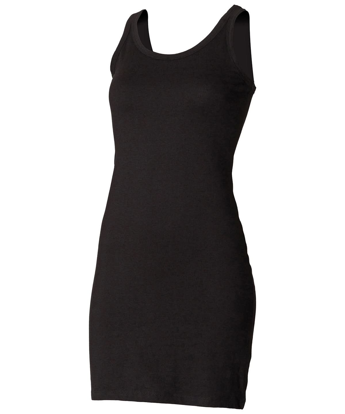 SF Extra long stretch tank SK104 - Black - Customisable T-Shirt