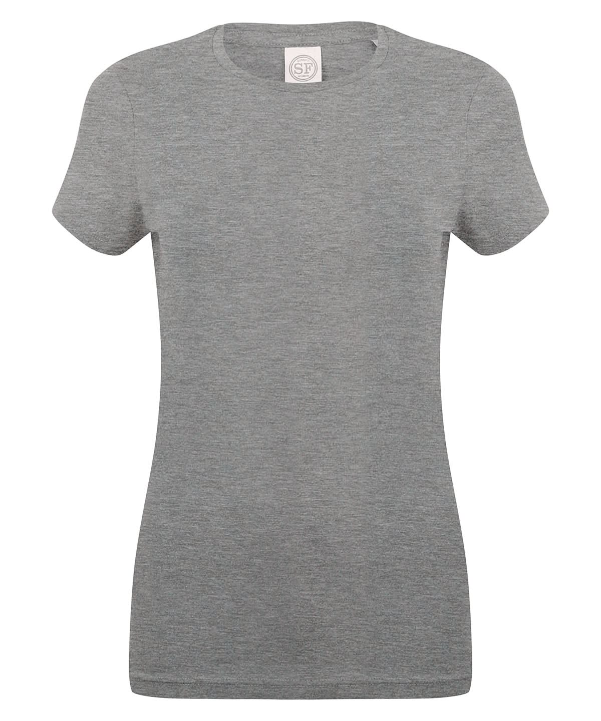 SF Feel good womens stretch t shirt SK121 - Heather Grey - Customisable T-Shirt