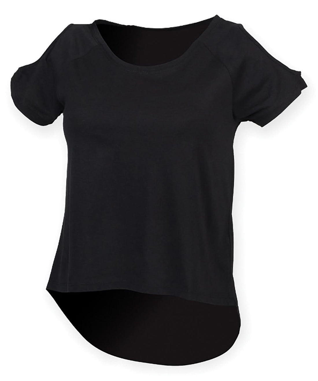 T shirt with drop detail - SK233 - Black - Customisable T-Shirt