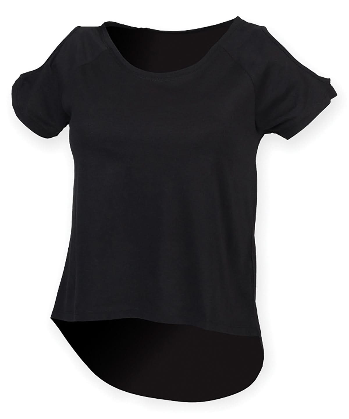 SF T shirt with drop detail SK233 - Black - Customisable T-Shirt