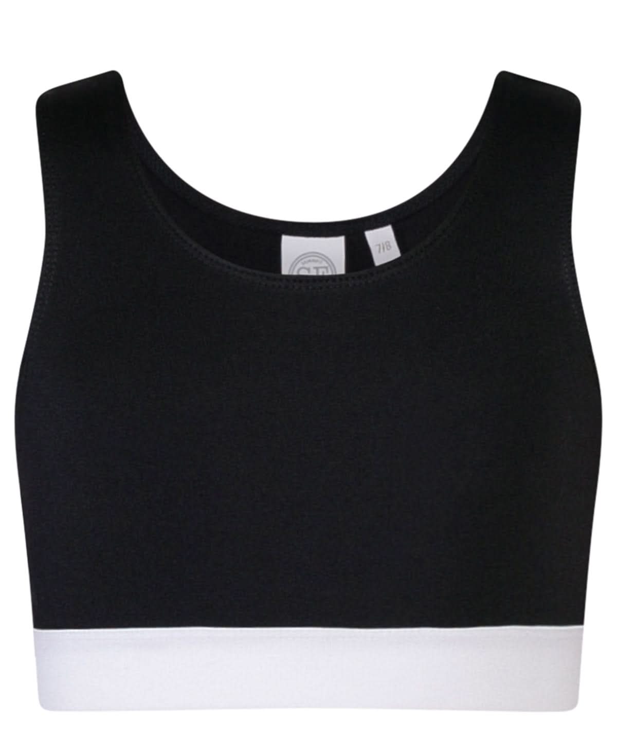 SF Kids fashion crop top SM236 - Black White - Customisable Kids Vest